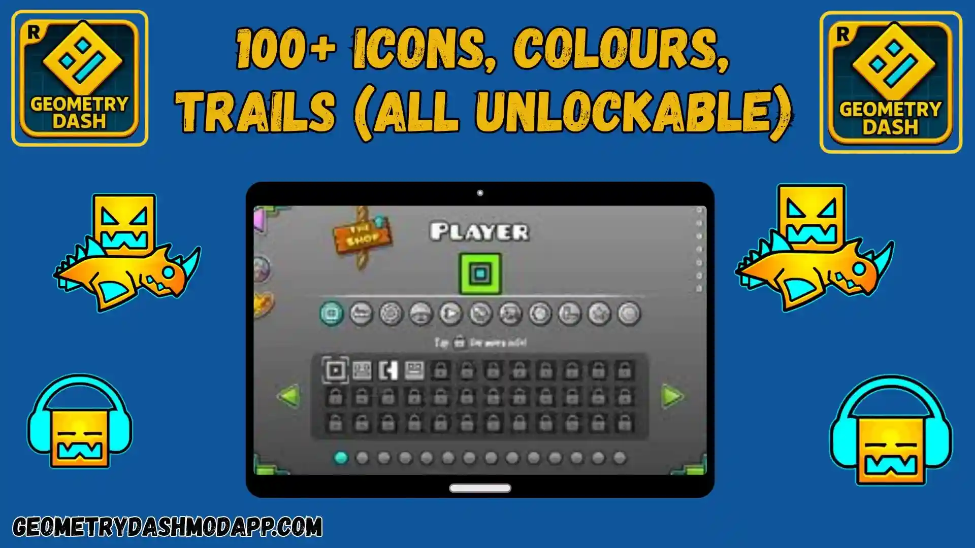 Geometry Dash Old Versions 4 Icons colors and trails in Geometry Dash