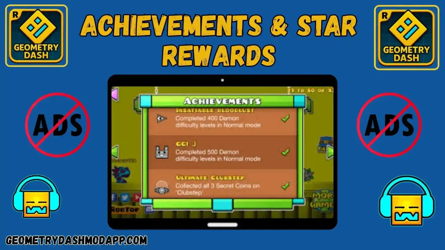 Geometry Dash Old Versions 10 Achievements and star rewards in Geometry Dash