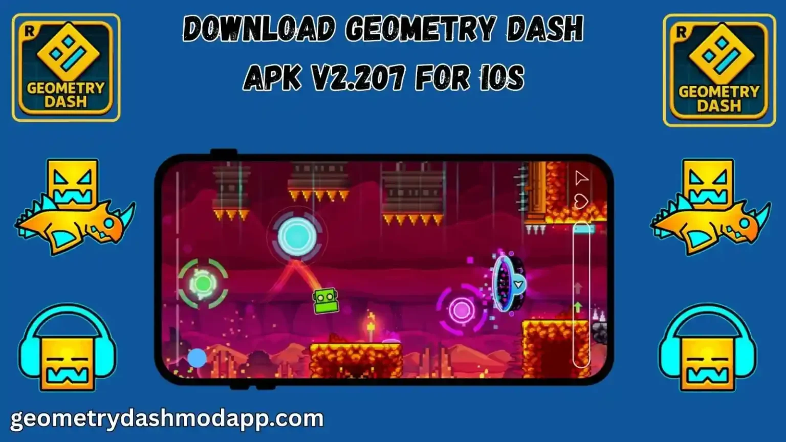 For IOS 1 Geometry Dash gameplay on iPhone